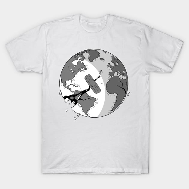 Inktober: Frail Planet Earth T-Shirt by Shellz-art